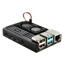 Raspberry Pi 4 Aluminum Case with Dual Intelligent Temperature Control Fan Black