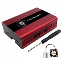 Raspberry Pi 3 B+,Pi 3,Pi 2, B+ Aluminum Case With Fan(Red)