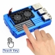 Raspberry Pi 4 Aluminum Case with Dual Intelligent Temperature Control Fan Blue