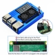 Raspberry Pi 4 Aluminum Case with Dual Intelligent Temperature Control Fan Blue