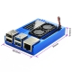 Raspberry Pi 4 Aluminum Case with Dual Intelligent Temperature Control Fan Blue